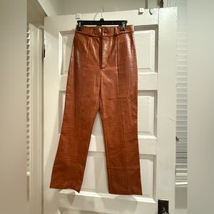 Bardot Men's Tan Crocodile-Patterned Dress Pants